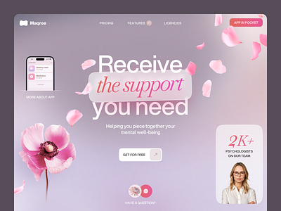 Website for a Mental Health App ✦ Maqree design interface product service startup ui ux web website