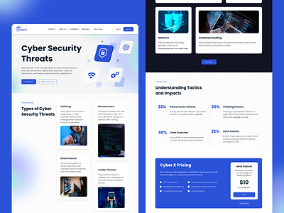 Cyber Threats Landing Page adobe branding graphic design illustration inspiration layout logo minimal motion graphics ui uiux webpage website design