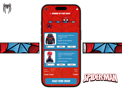 Designed an order review screen for Spider-Man design ui ux