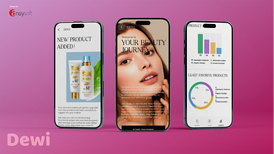 The mobile app "Dewi" has been designed by Ansysoft adobephotoshop beautyapp beautygoals beautymanagement beautyroutine beautytracker consistentbeauty dailyroutine haircare haircareapp healthyhair healthyskin longtermroutine mobileapp optimalresults producttracker selfcare skincare skincareapp streamlinebeauty