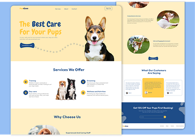 Pet Care Landing Page pet care ui website