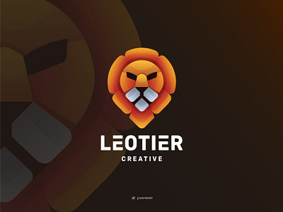 LEOTIER Creative Logo Design animal branding colorful design face gradient head icon illustration king lion logo logo design mane mark mascot premium sport symbol vector