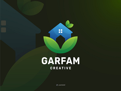 GARFAM Creative Logo Design agriculture agro brand branding colorful creative design farm house farmer gradient house icon leaf logo logo design smart logo