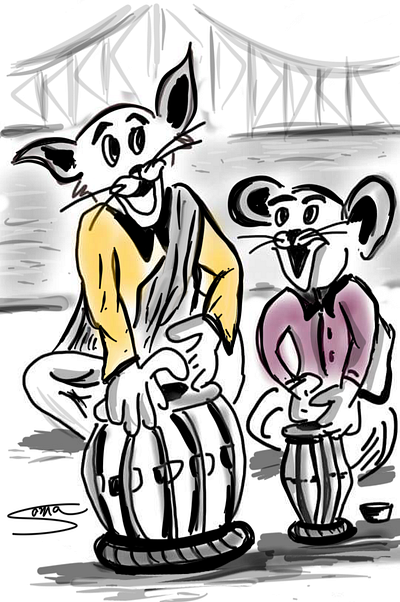 Tom and Jerry are having some musical fun! art cartoon illustration music sketch somadey tomnjerry