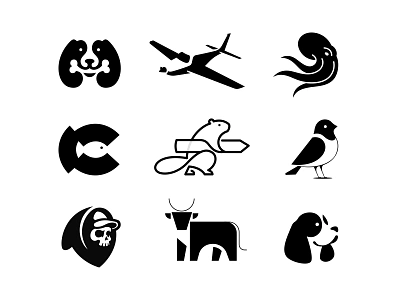 2024 TOP 9 LOGOS airplane logo alex seciu beaver logo bird logo branding cow logo dog logo fish logo line logo logo collection logo design logo designer negative space octopus logo skull logo