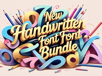 NEW Handwritten Font Bundle design font font sans serif serif vector