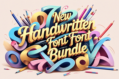 NEW Handwritten Font Bundle design font font sans serif serif vector