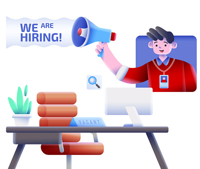 Telkom Career Hiring Illustration branding charcter concept design hiring illustration landing page office ui vector web design