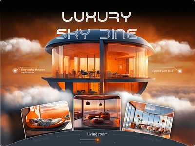 Luxury Sky Dine branding creative dashboard design graphic design landing page modern ui ux website