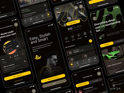 Injecting Style into Dubai's Digital Banking app design banking cta buttons cx dark ui dashboard design dubai emirates finance financial fintech liv liv bank uae ui user experience user interface ux ux design