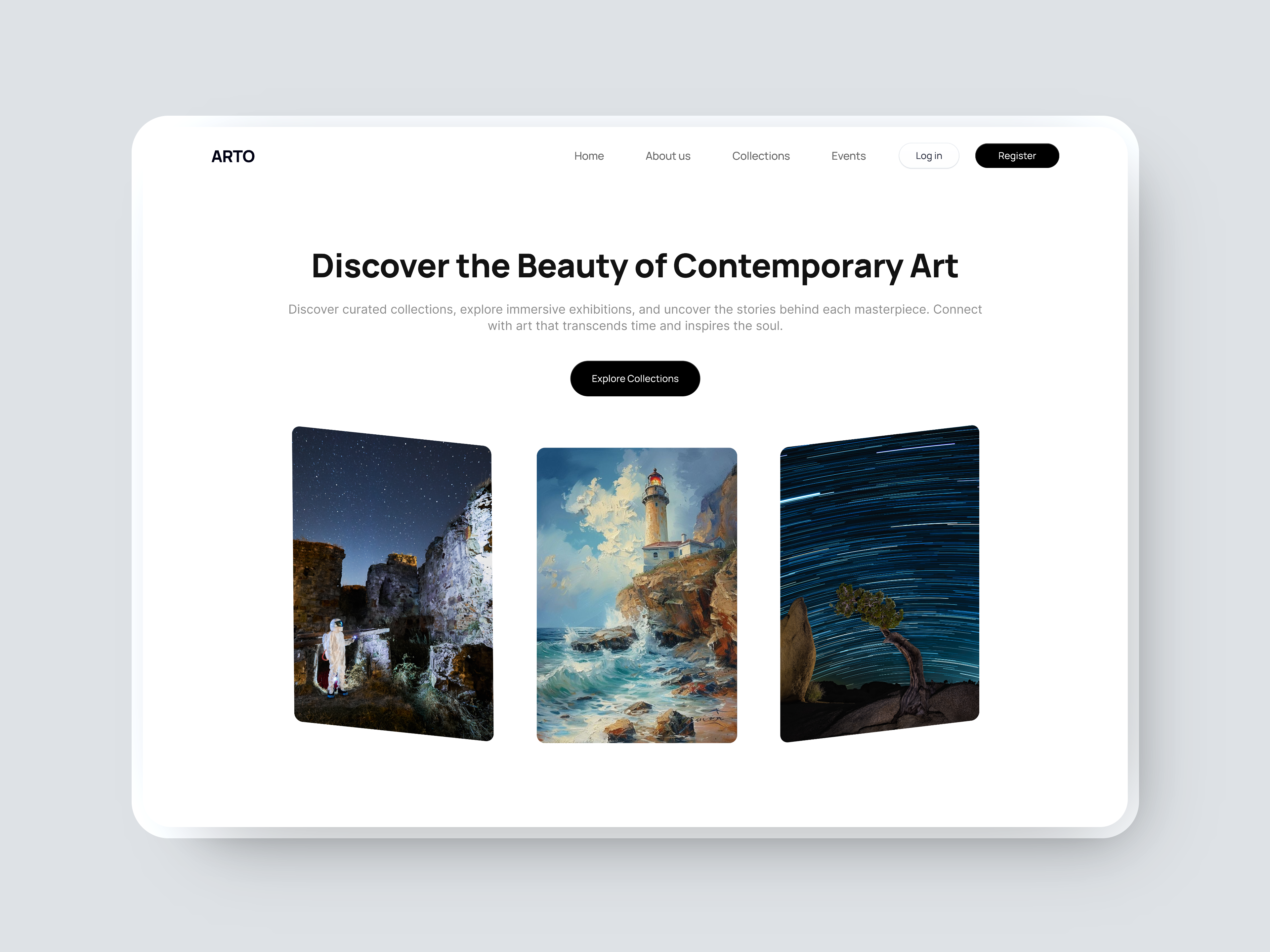 Arto Hero Section design ui ux web design