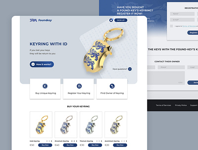 Foundkey - Web design for Electronic Keyring Service ui ux web design