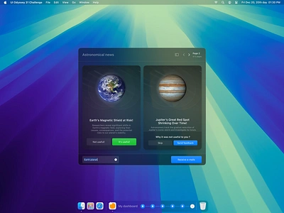 Astronomy News Component🛸🖥️ astronomy component design earth jupiter lunar system mac os magazine minimal moon news product product design star sun ui ux