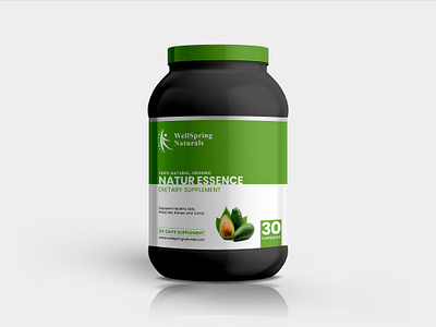 Dietary Supplement Packaging Design 3d mockup bottle mockup branding clean dietary supplement green packaging health and wellness label minimal design nature inspired design organic design packaging design product label product presentation supplement branding vitamin packaging