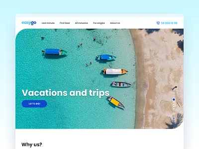 Easy Go – Travel Landing Page adventure beach booking design framer holiday hotel landing page nocode product design sea travel agency travel web travel website ui ui ux ux web design website