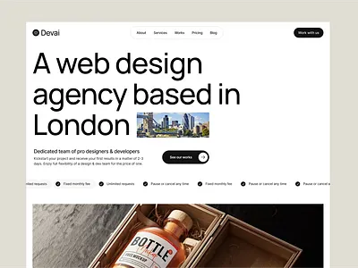 Devai Agency Template agency bento creative framer minimal portfolio studio ui ui design website design