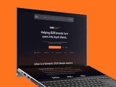 Solux - Professional Website UI Design for design studio dark mode ui darkmode design design studio home page landing page landing page design mockup ui uiux ux website