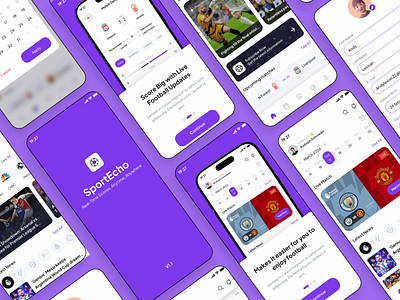 SportEcho - Live Score & Streaming Football App app design application case study football football app live streaming mobile app soccer sports uiux