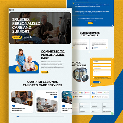 Personal care and support Agency figma landing page personal care and support agency ui ux web design