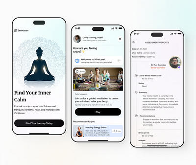 Meditation App app design design exercise figma design health health app health tracker app ios meditate meditation app mental health mobile app mobile app design mobile application product design ui ui design uiux ux yoga