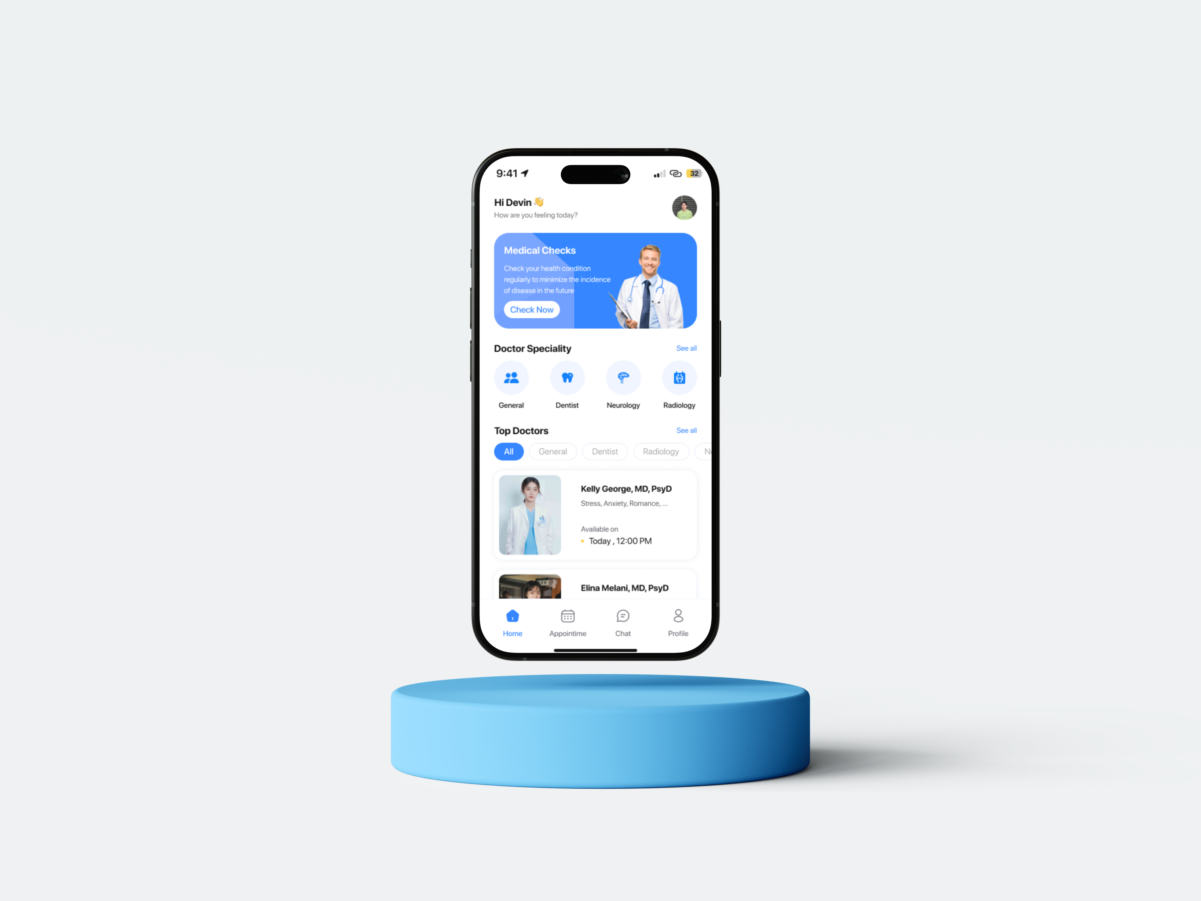 HealthCare Home Mockup | Mobile App Mockup