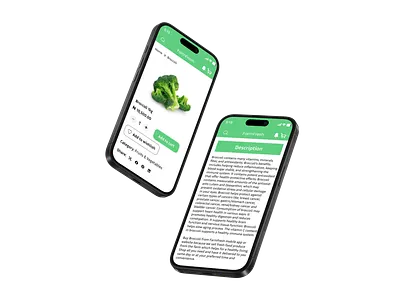 Farmfresh "View product and Description Screens" app design typography ui ux