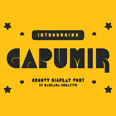 Gapumir Groovy Display Font animation branded branding design font fonts graphic design handmade font illustration lettering logo nostalgic summer font