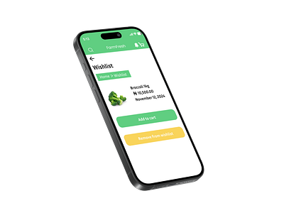 Farmfresh Wishlist Screen app design typography ui ux
