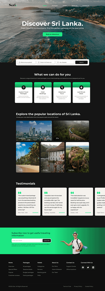 Seri Travel Booking Website design ui