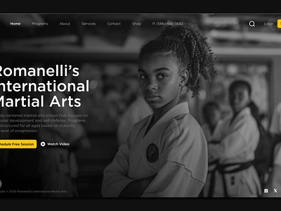 Karate Dojo Web Design graphics karate ui uiux ux web design