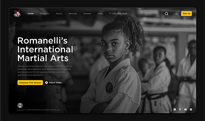 Karate Dojo Web Design graphics karate ui uiux ux web design