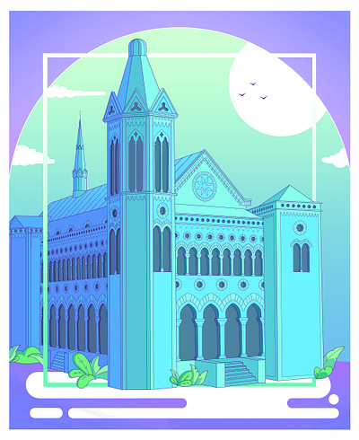 Book Cover Illustration Featuring Karachi’s Iconic Frere Hall architechture book cover book cover illustration building design frere hall karachi pakistan