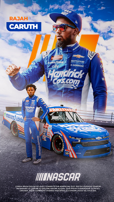 Rajah Caruth Poster branding flyer nascar photoshop poster