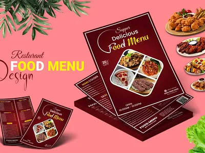 Restaurant Menu, Food Flyer, Poster Design bifold menu delicious design fast food food design food flyer menu menu design poster design restaurant restaurant menu