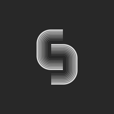 Strange letter S abstract s logo branding creative typography emblem gray gradient identity design layers letter logo logo design minimal branding monochrome parallel lines pattern logo s s letter s logo typography vector