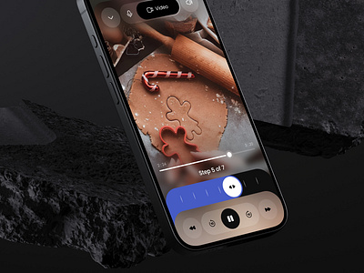 Cooking App | Mobile Design app audio player christmas cookies design dishes mobile mockup product recipes saas steps ui uiux ux video player