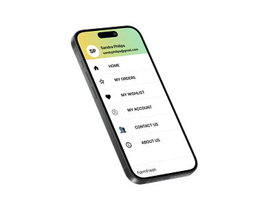 Farmfresh Hamburger Menu Screen app design typography ui ux