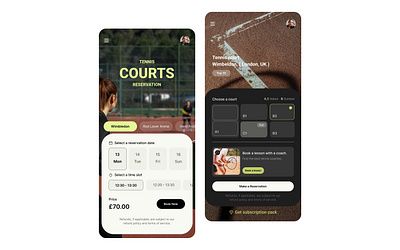 Tennis Court Reservation mobile tennis ui ux