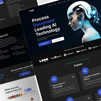 Ai Leading Tech - Landing Page ai ai document ai landing page ai process ai tech branding design document ai flat landing page leading tech ui web application website