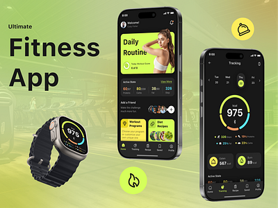 Fitness App branding brigit.dev design fitness graphic design illustration logo saas ui ux vector