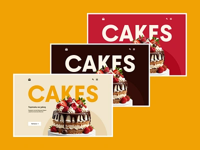 Main page with color variation branding cakes design graphic design pastry shop product design ui ux webdesign