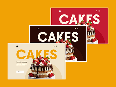 Main pages with color variation branding cakes design graphic design pastry shop product design ui ux webdesign