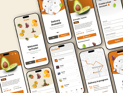 Fruitz: The online store for healthy fresh and nutritious fruits figma food graphic design health mobile app design photoshop ui us ux