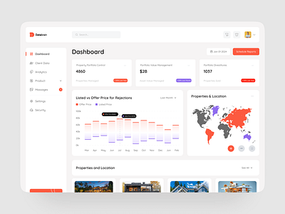 Property Management SaaS Dashboard ai app ciean crm dashboard design estate interface product property property management proptech real estate rent property saas sell service ui ux web