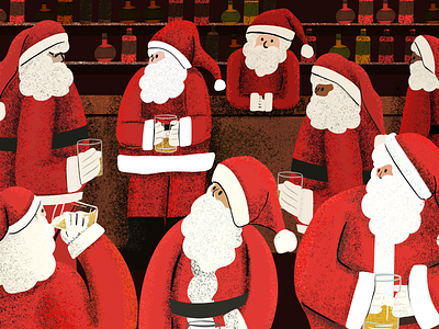 Santa bar characters christmas design drawing fun grain holidays illustration procreate santa sketch texture