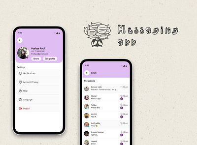 Messaging App 📱💬 app design app ui design figma illustration ui uiux user experience user interface ux