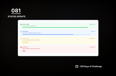 DAY-081 STATUS UPDATE 100 days ui 100days 100daysofui daily ui challenge design status status update status update ui ui update user interface web design website website design