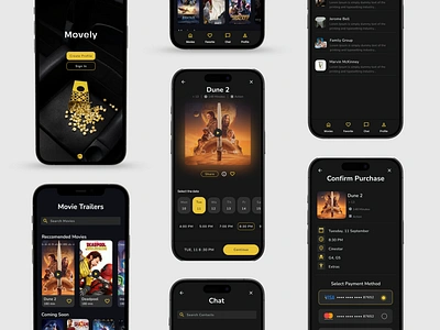 Movie Trailer Browsing App - Movely appdesign cinemaapp creativeapp designinspiration designportfolio digitaldesign entertainmentapp mobileapp movieapp movielovers prototype uiinspiration userexperience userinterface uxdesign uxui