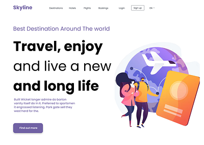 Travel Landing Page animation app branding design graphic design illustration landingpage logo travel typography ui ux vector