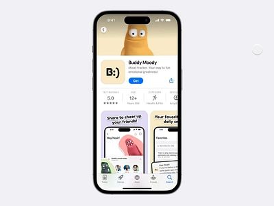 Buddy Moody - App Store Screenshots Design (ASO Marketing) app design app store graphics app store optimization app store screens aso optimisation branding custom app screens figma graphic design high converting screens illustration ios app screens marketing mobile app mobile app design mobile ui design screens design ui uiux for app store ux